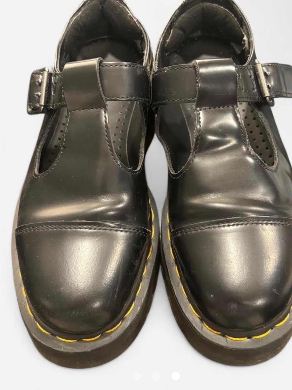 Rare Bethan Dr. Martens Black Leather Mary Jane Platform Shoes - Picture 3 of 3
